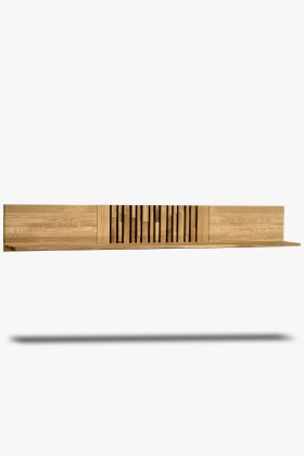 Tölgyfa L-alakú falipolc, modern kialakítás, 180x28x20 cm